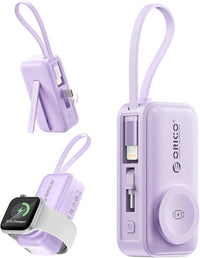 ORICO 5000mAh Portable Charger with Built-in Lightning Cable